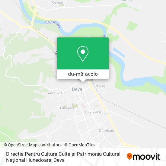 Hartă Direcția Pentru Cultura Culte și Patrimoniu Cultural Național Hunedoara