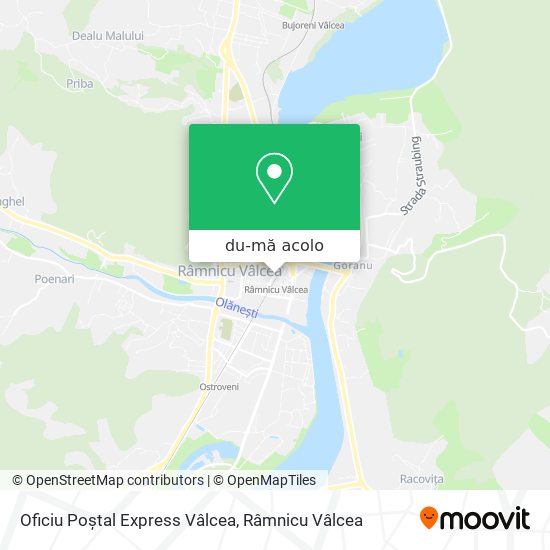 Hartă Oficiu Poștal Express Vâlcea