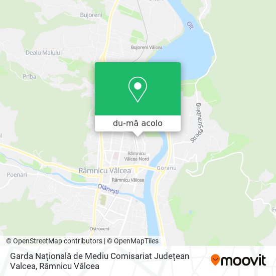 Hartă Garda Națională de Mediu Comisariat Județean Valcea
