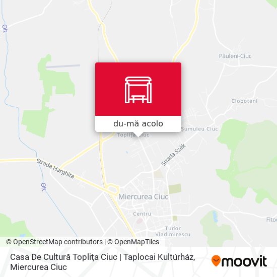 Hartă Casa De Cultură Topliţa Ciuc | Taplocai Kultúrház