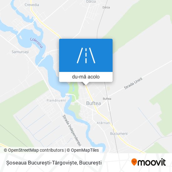 Hartă Șoseaua București-Târgoviște