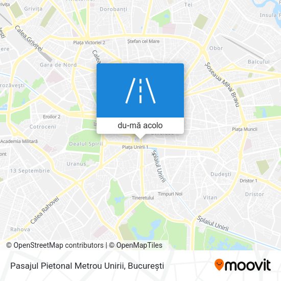 Hartă Pasajul Pietonal Metrou Unirii