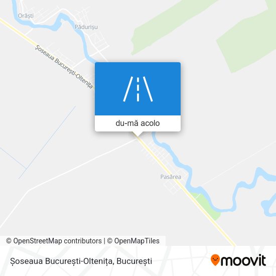 Hartă Șoseaua București-Oltenița