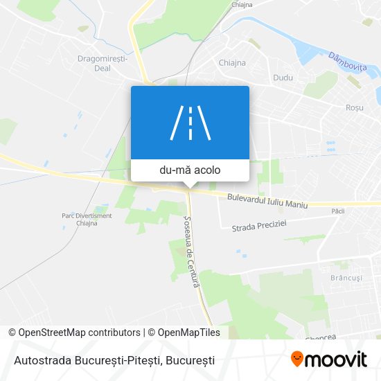 Hartă Autostrada București-Pitești