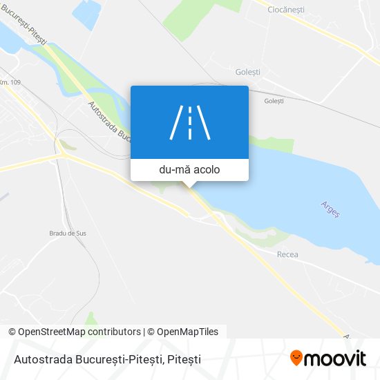 Hartă Autostrada București-Pitești