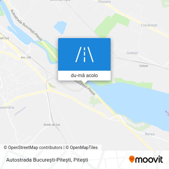 Hartă Autostrada București-Pitești