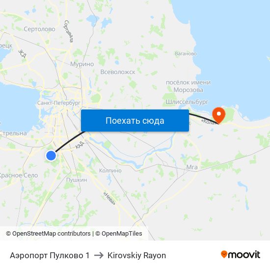 Аэропорт Пулково 1 to Kirovskiy Rayon map