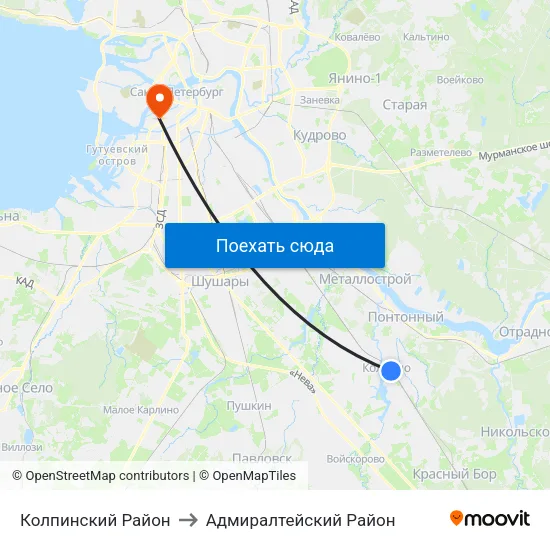 Колпинский Район to Адмиралтейский Район map