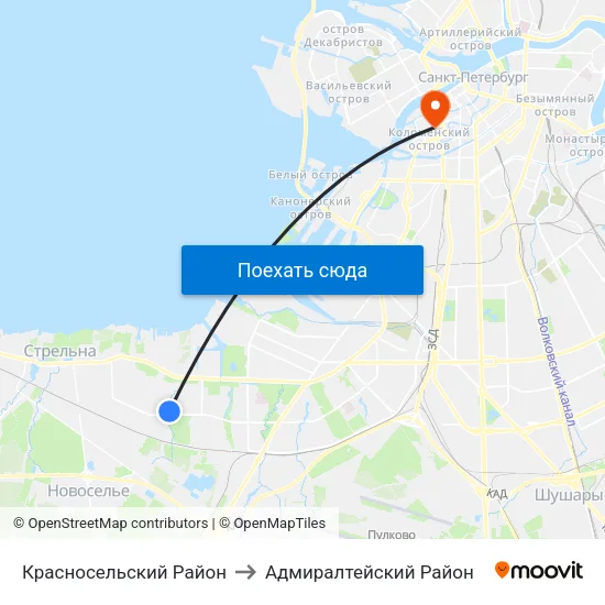 Красносельский Район to Адмиралтейский Район map