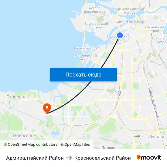 Адмиралтейский Район to Красносельский Район map