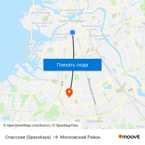 Спасская (Spasskaya) to Московский Район map