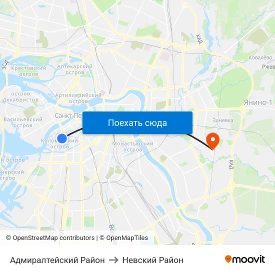 Адмиралтейский Район to Невский Район map