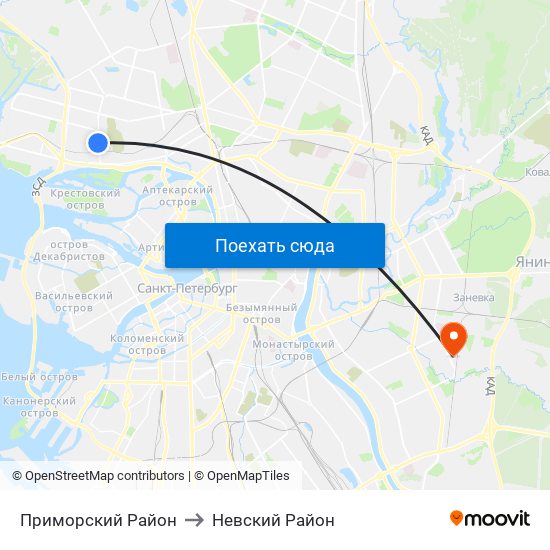 Приморский Район to Невский Район map