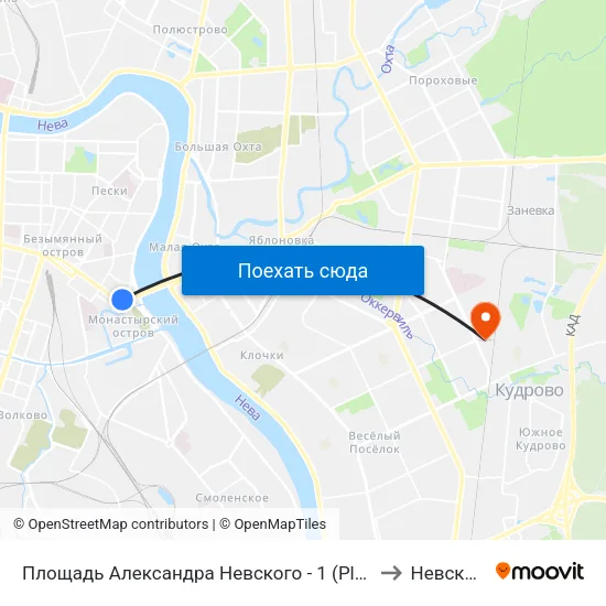Площадь Александра Невского - 1 (Ploschad' Aleksandra Nevskogo - 1) to Невский Район map