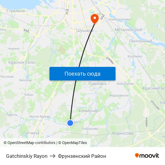 Gatchinskiy Rayon to Фрунзенский Район map