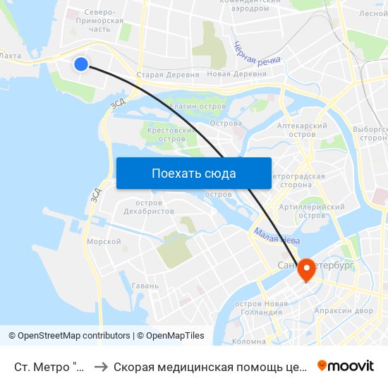 Ст. Метро "Беговая" to Скорая медицинская помощь центрального района map