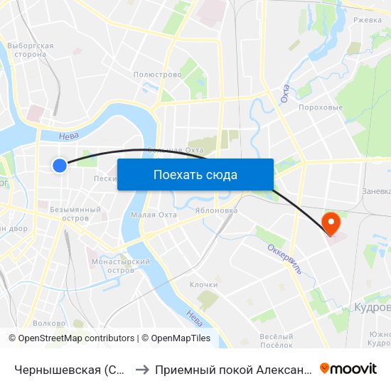 Чернышевская (Chernyshevskaya) to Приемный покой Александровской больницы map