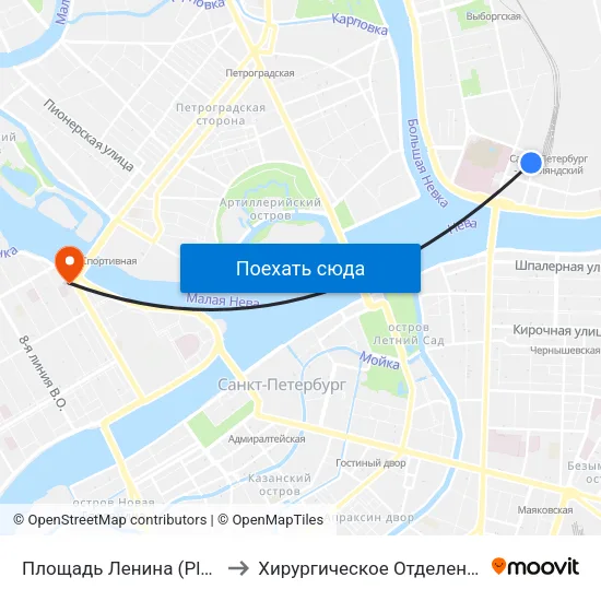 Площадь Ленина (Ploschad' Lenina) to Хирургическое Отделение Больницы #2 map