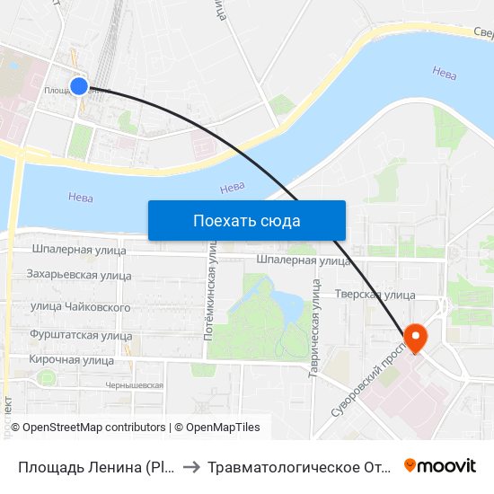 Площадь Ленина (Ploschad' Lenina) to Травматологическое Отделение 442 Овкг map
