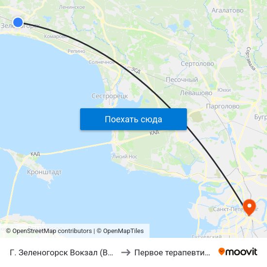 Г. Зеленогорск Вокзал (Высадки И Посадки Нет) to Первое терапевтическое отделение. map