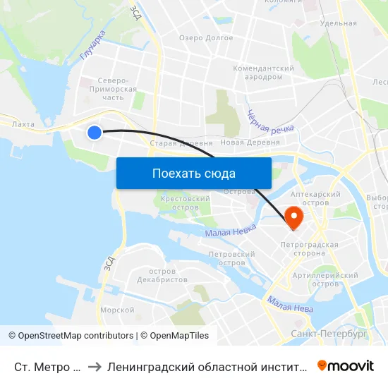 Ст. Метро "Беговая" to Ленинградский областной институт развития образования map