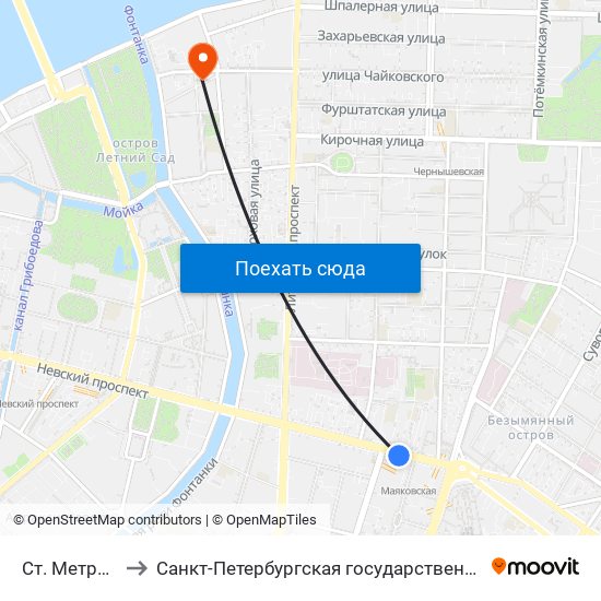 Ст. Метро Площадь Восстания to Санкт-Петербургская государственная художественно-промышленная академия имени А. Л. Штиглица map