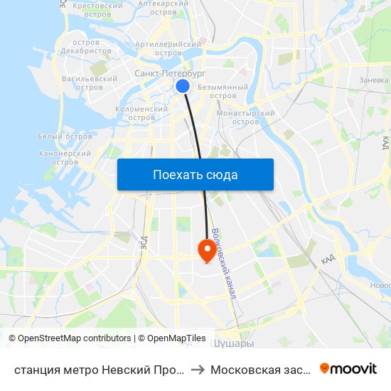 станция метро Невский Проспект to Московская застава map