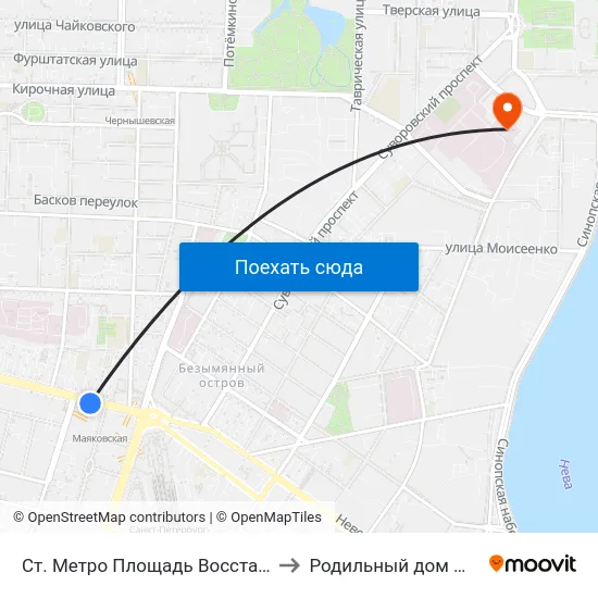 Ст. Метро Площадь Восстания to Родильный дом №13 map