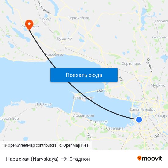 Нарвская (Narvskaya) to Стадион map