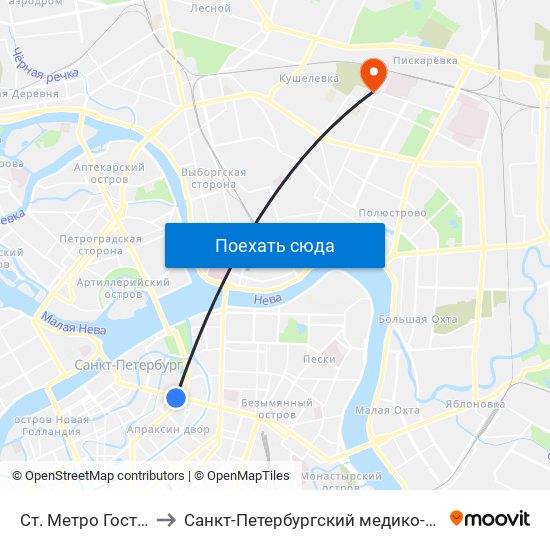 Ст. Метро Гостиный Двор to Санкт-Петербургский медико-социальный институт map