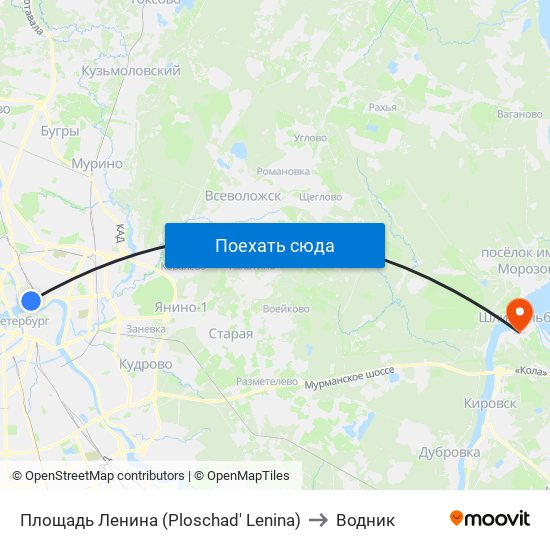 Площадь Ленина (Ploschad' Lenina) to Водник map