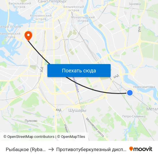 Рыбацкое (Rybatskoye) to Противотуберкулезный диспансер №16 map