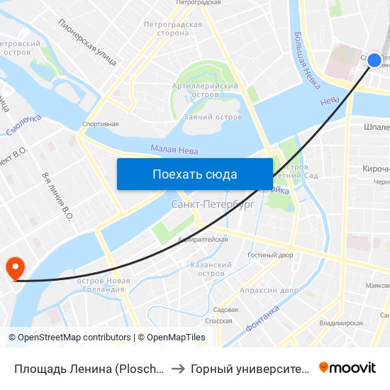 Ст горный институт на карте