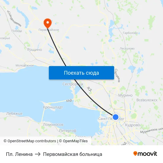 Пл. Ленина to Первомайская больница map
