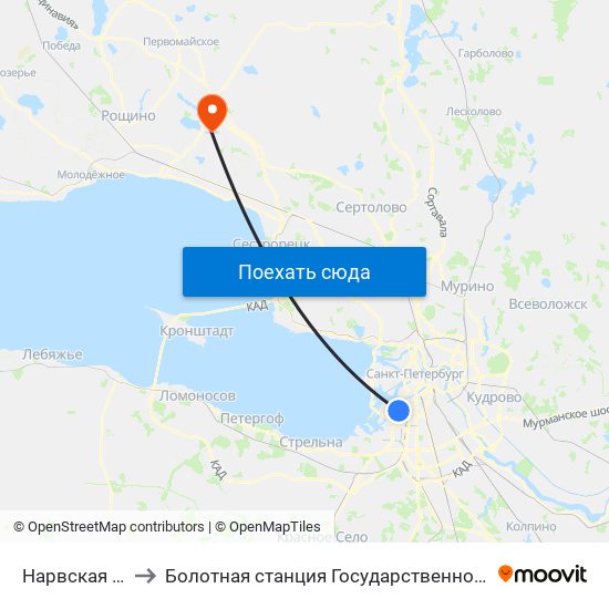 Нарвская (Narvskaya) to Болотная станция Государственного Гидрологического Института map