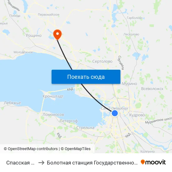 Спасская (Spasskaya) to Болотная станция Государственного Гидрологического Института map