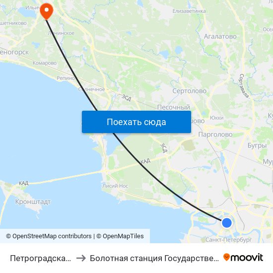 Петроградская (Petrogradskaya) to Болотная станция Государственного Гидрологического Института map