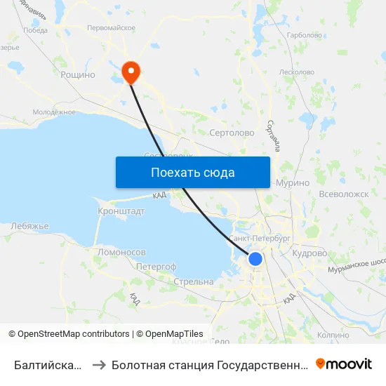 Балтийская (Baltiyskaya) to Болотная станция Государственного Гидрологического Института map