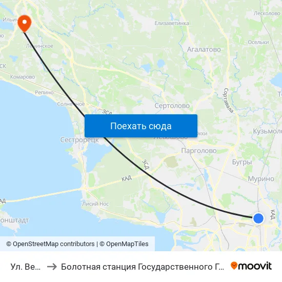 Ул. Верности to Болотная станция Государственного Гидрологического Института map
