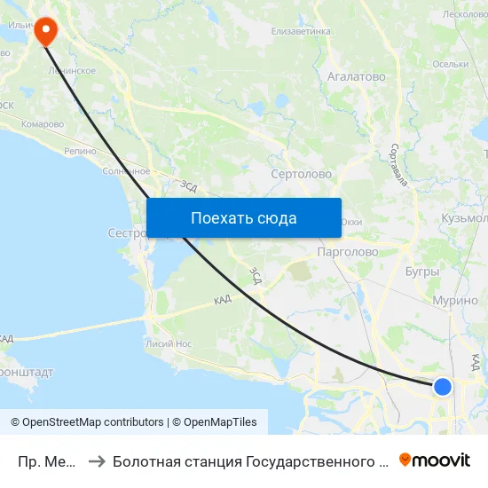 Пр. Мечникова to Болотная станция Государственного Гидрологического Института map