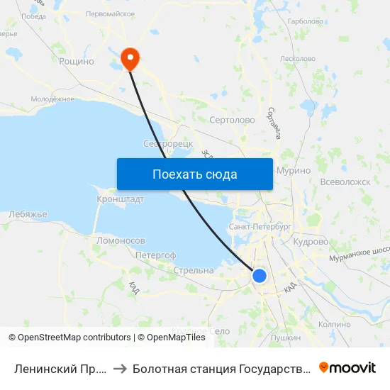 Ленинский Пр. Уг. Варшавской Ул. to Болотная станция Государственного Гидрологического Института map