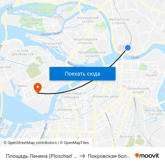 Площадь Ленина (Ploschad' Lenina) to Покровская больница map