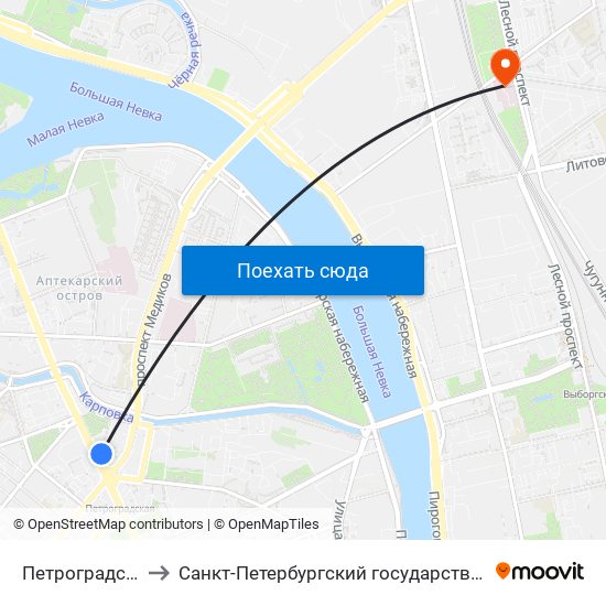 Петроградская (Petrogradskaya) to Санкт-Петербургский государственный педиатрический медицинский университет map