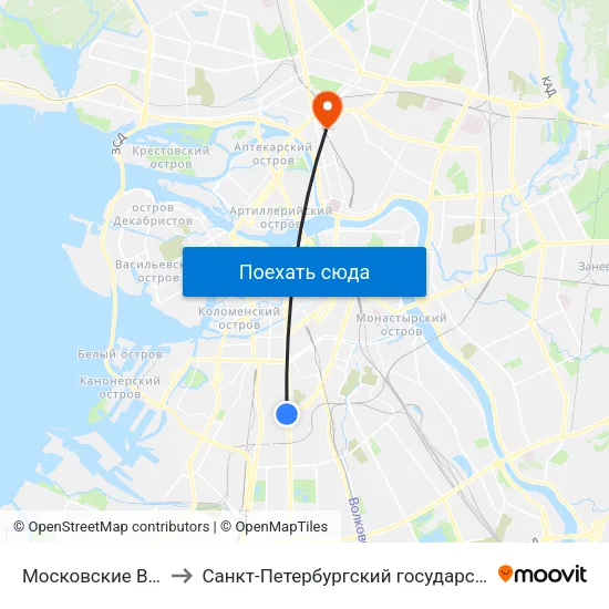 Московские Ворота (Moskovskiye Vorota) to Санкт-Петербургский государственный педиатрический медицинский университет map