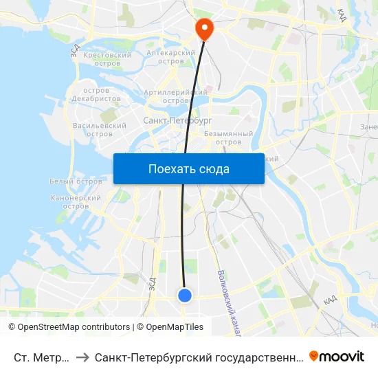 Ст. Метро Московская to Санкт-Петербургский государственный педиатрический медицинский университет map