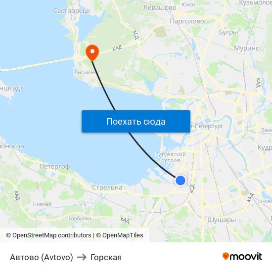 Автово (Avtovo) to Горская map