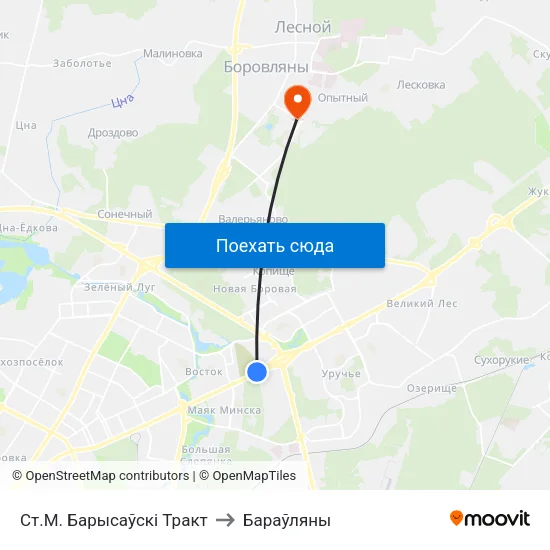 Ст.М. Барысаўскі Тракт to Бараўляны map