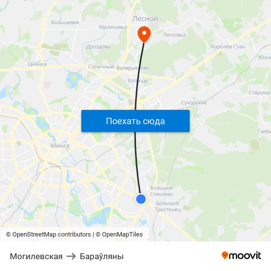 Могилевская to Бараўляны map