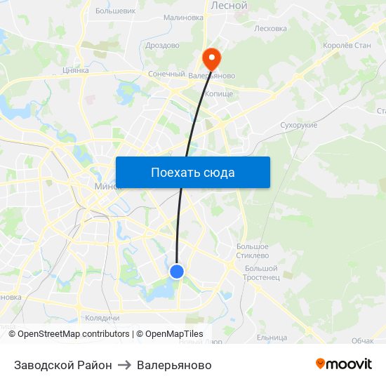 Заводской Район to Валерьяново map