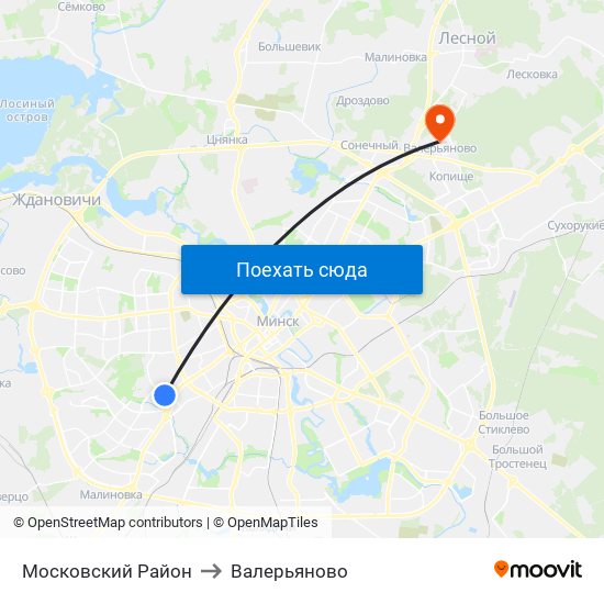 Московский Район to Валерьяново map